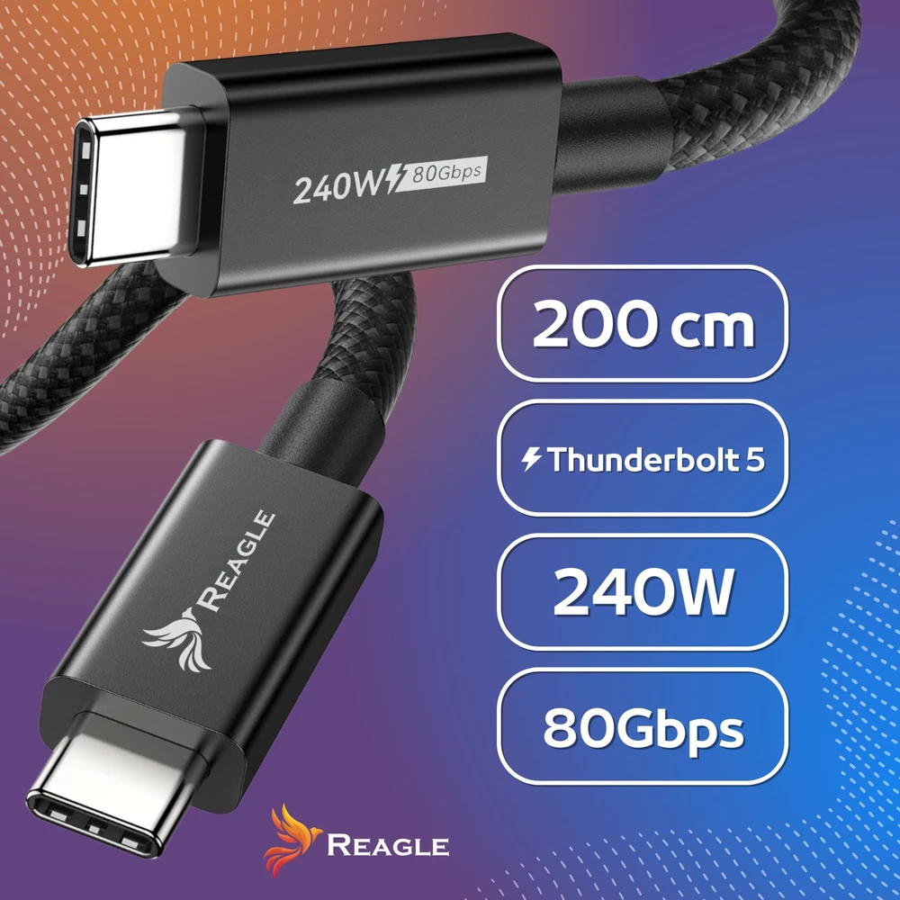 USB laidas Reagle USB-C - USB-C 2 m juodas