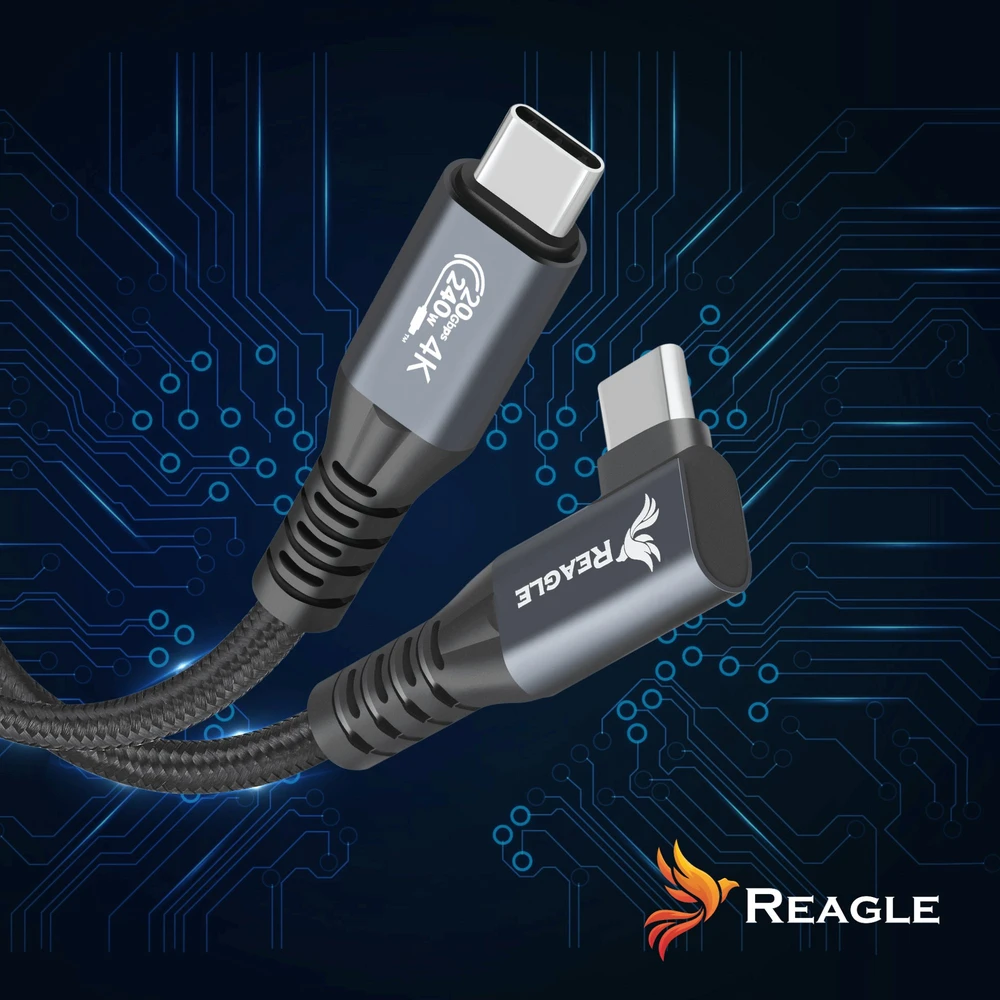 USB laidas Reagle USB-C - USB-C 3 m juodai pilkas