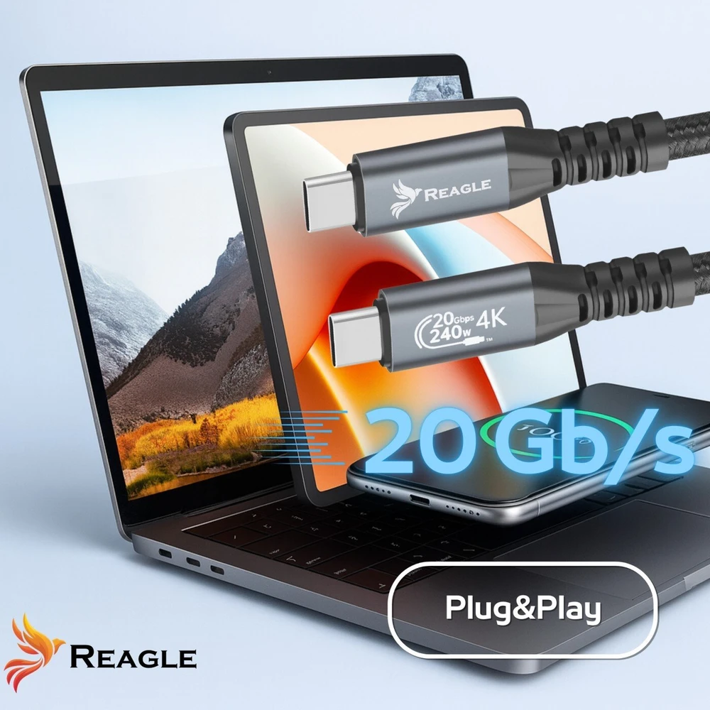 USB laidas Reagle USB-C - USB-C 5 m Juodas