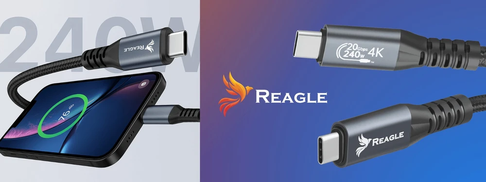 USB laidas Reagle USB-C - USB-C 5 m Juodas
