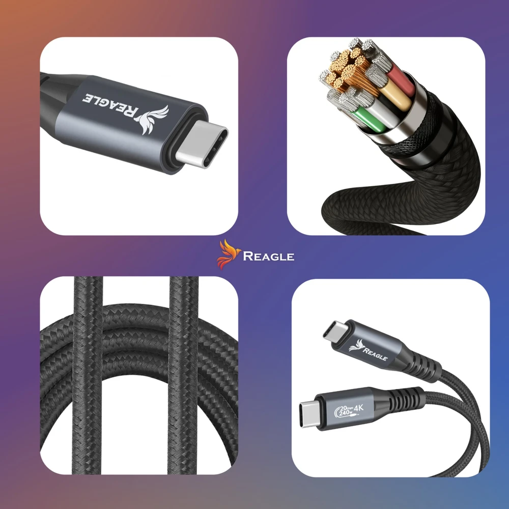 USB laidas Reagle USB-C - USB-C 5 m Juodas