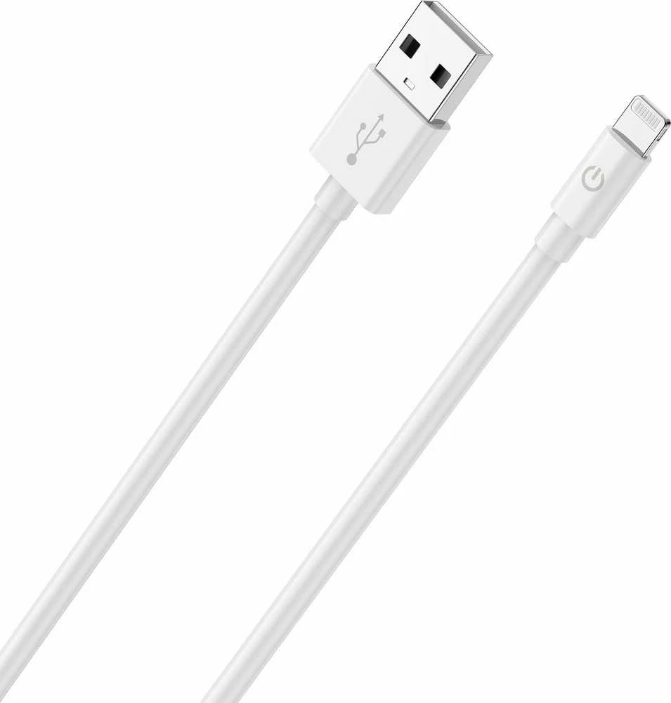 USB kabelis Realpower USB-A - Lightning 2 m Baltas (385240)