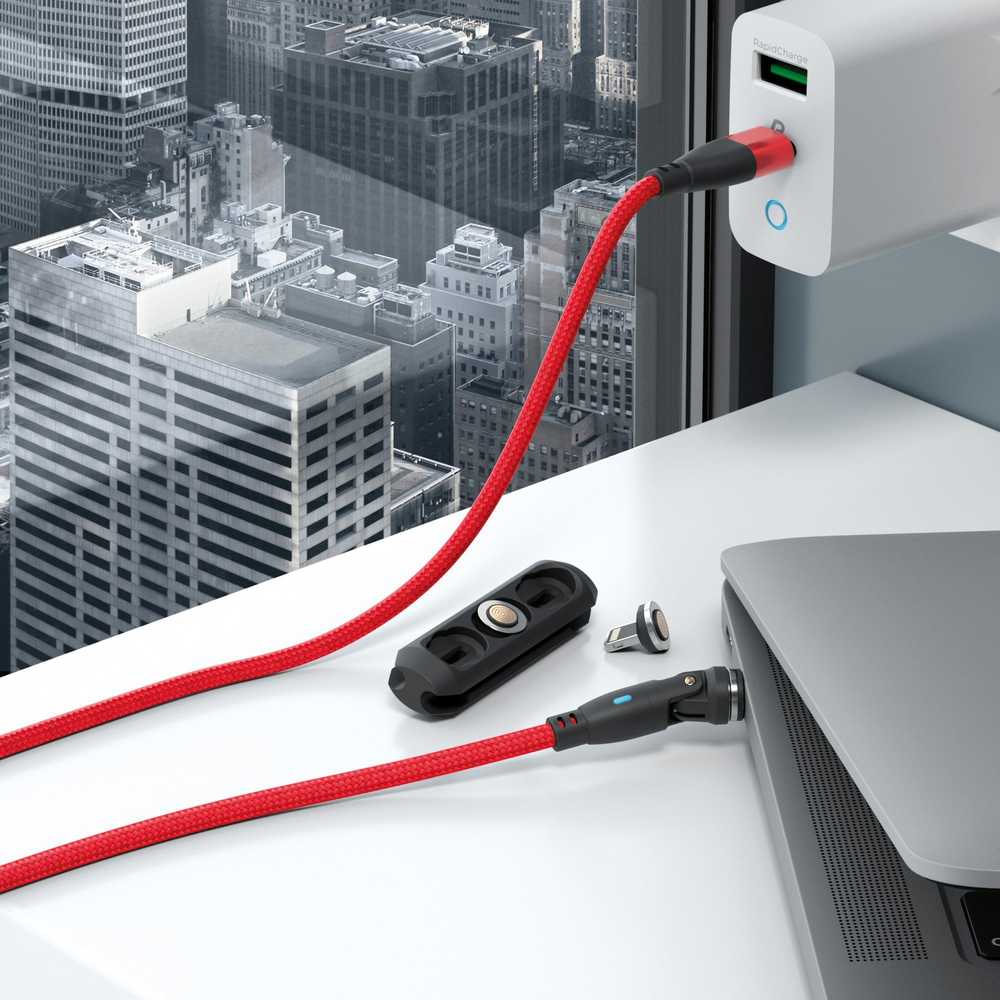 Kabelis USB Realpower USB-C - USB-C 1 m Raudona (439625)