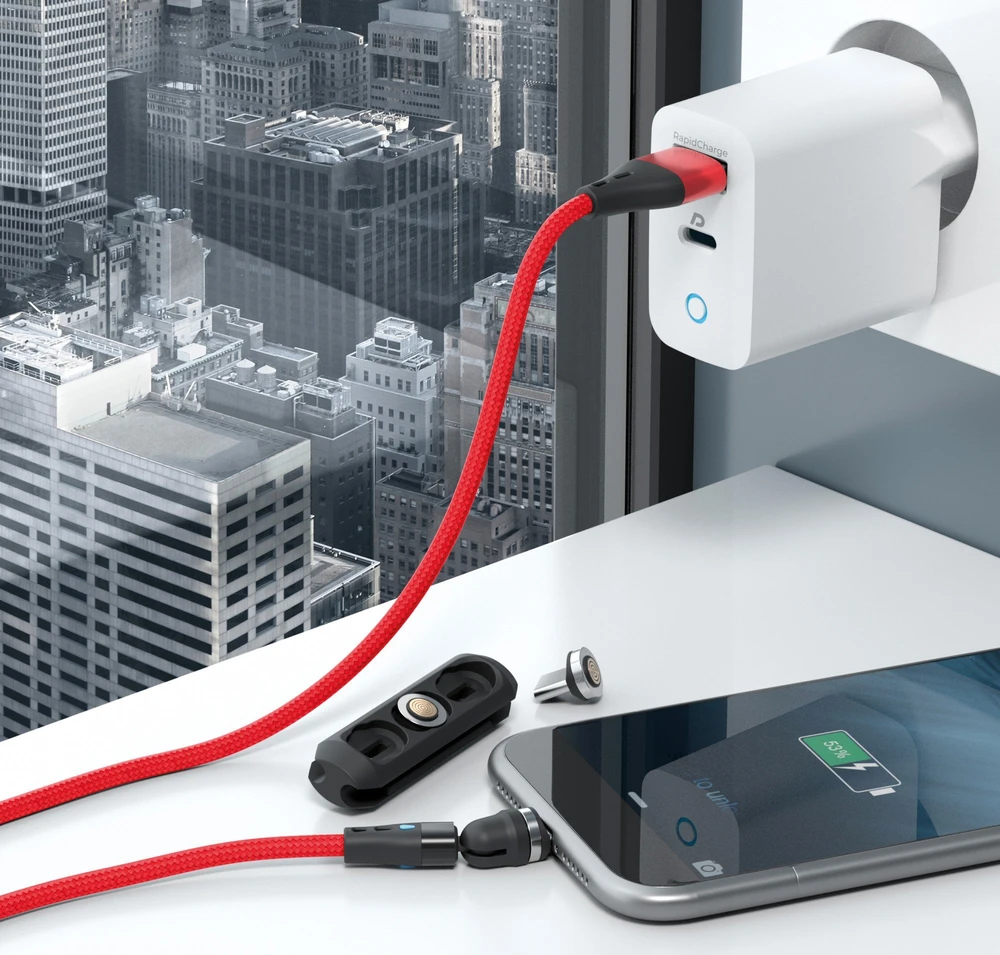 „Realpower“ USB laidas USB-A - USB-C + microUSB + „Lightning“ 1 m, daugiaspalvis (439647)