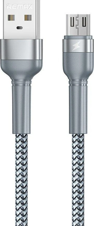 USB Micro Remax Jany Alloy kabelis, 1m, 2.4A (sidabras)