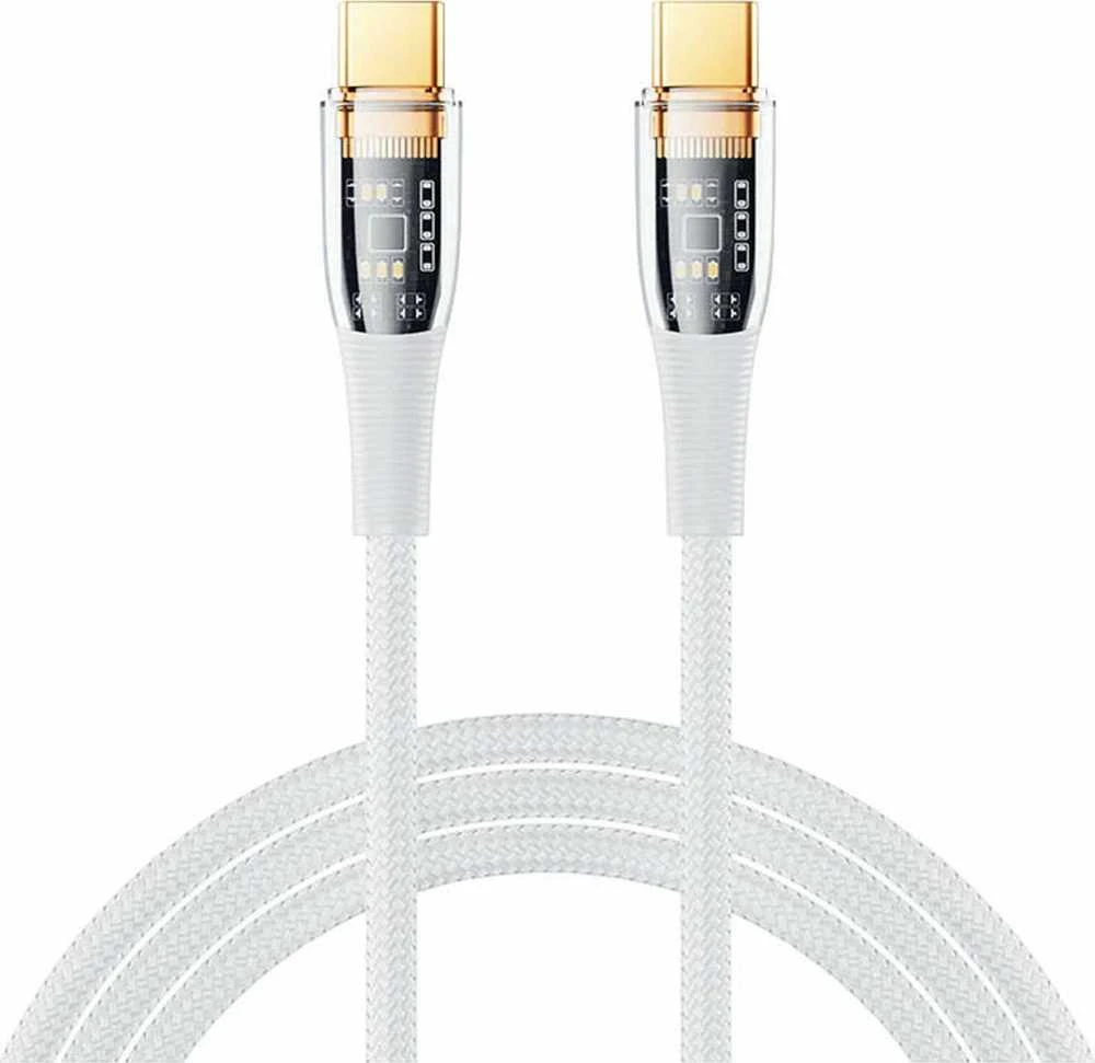 USB-C laidas USB-C Remax Explore, RC-C062, 1,2 m, 100 W, (baltas)