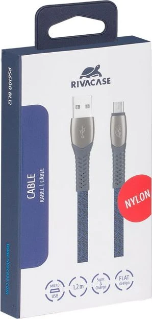 Kabelis USB RivaCase USB-A - USB-C 1.2 m Mėlyna (PS 6102 BL12)