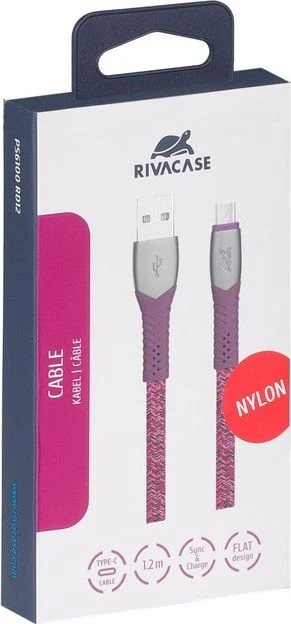 Kabelis USB RivaCase USB-A - USB-C 1.2 m Raudona (PS 6102 RD12)