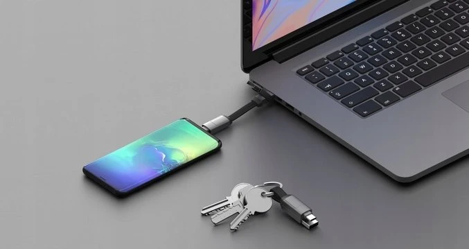 Kabelių rinkinys-raktų pakabukas Rolling Square inCharge® 6 USB-C/Lightning/Micro USB, 6cm/ 6770055