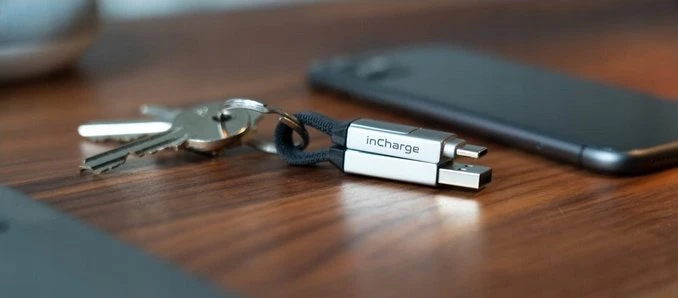 Kabelių rinkinys-raktų pakabukas Rolling Square inCharge® 6 USB-C/Lightning/Micro USB, 6cm/ 6770055