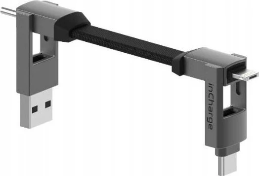 Kabelių rinkinys-raktų pakabukas Rolling Square inCharge® 6 USB-C/Lightning/Micro USB, 6cm/ 6770055
