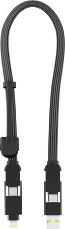 Rolling Square inCharge XL 6-in-1 kelių įkrovimo laidas 30 cm juodas