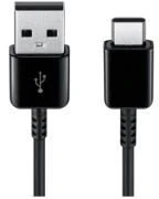 USB kabelis Samsung 2.0 į USB-C 3.1 Qualcom duomenų ir įkrovimo kabelis 1 m (OEM) juodas (EP-DG970BBE-OEM)