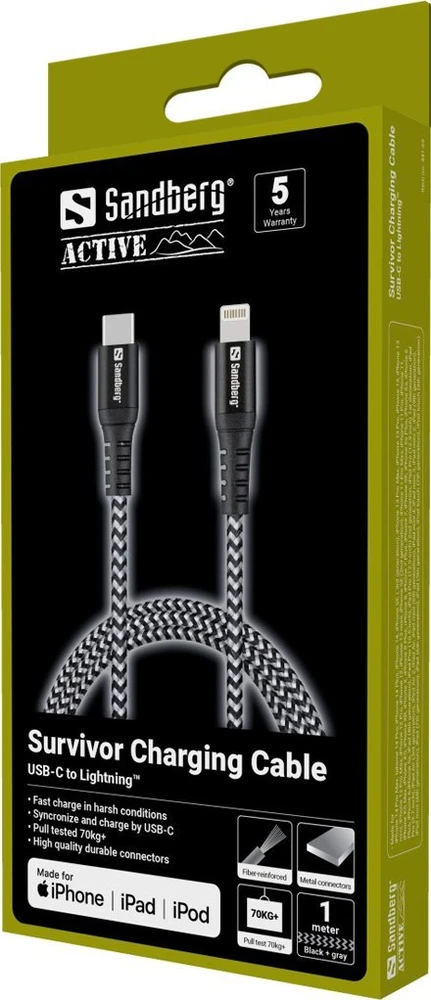 Sandberg Survivor USB-C PD>Žaibas 1M
