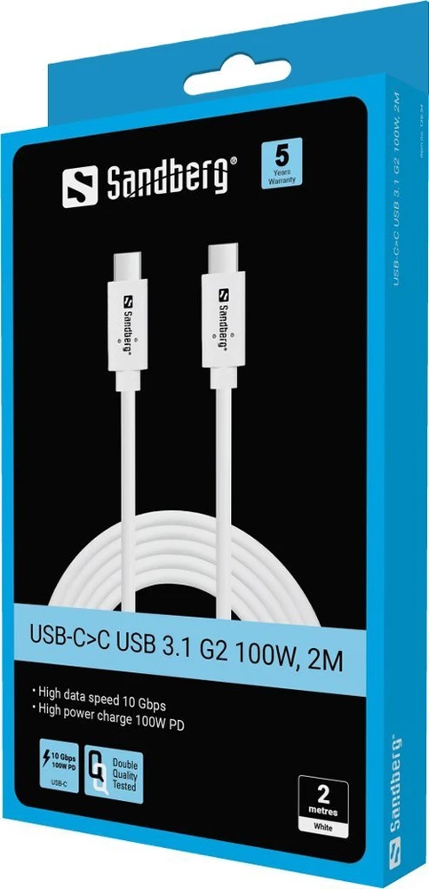 Sandberg USB-C>C USB 3.1 G2 100W, 2M