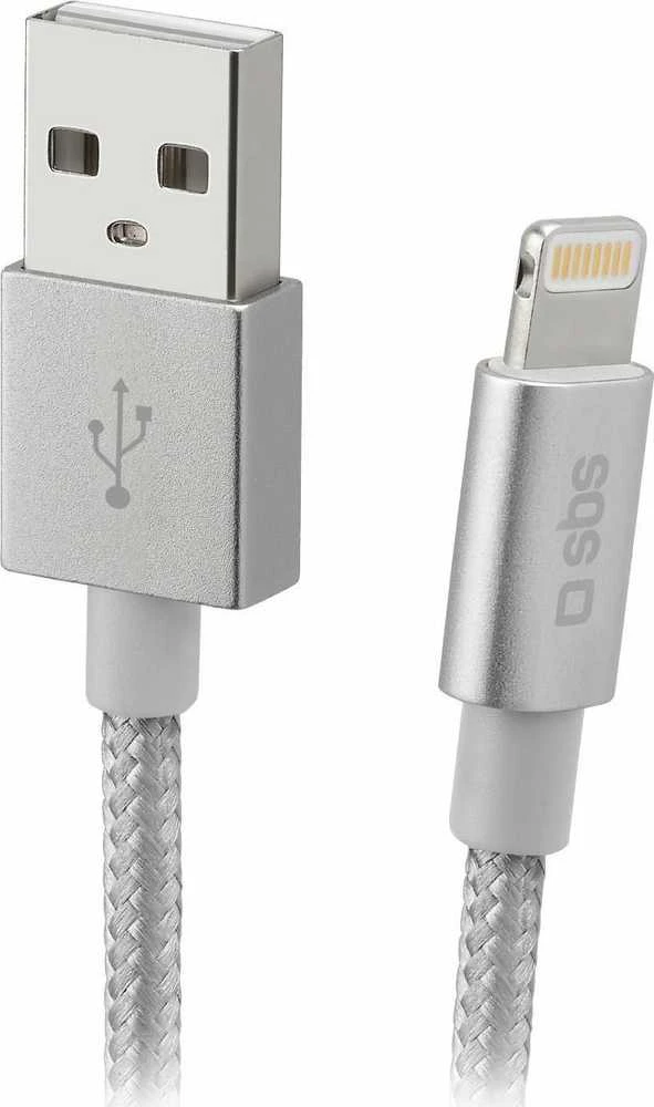 Kabelis USB SBS Mobile USB-A - Lightning 1 m Sidabrinė (TECABLEUSBIP589BS)