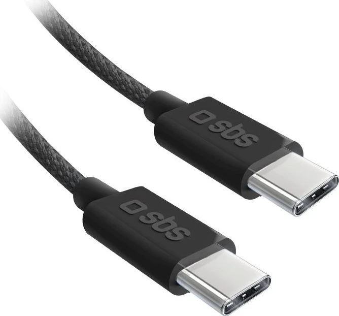 SBS TECABLETISSUETCK USB-C – USB-C 1.5m 60W pintas kabelis – juodos spalvos