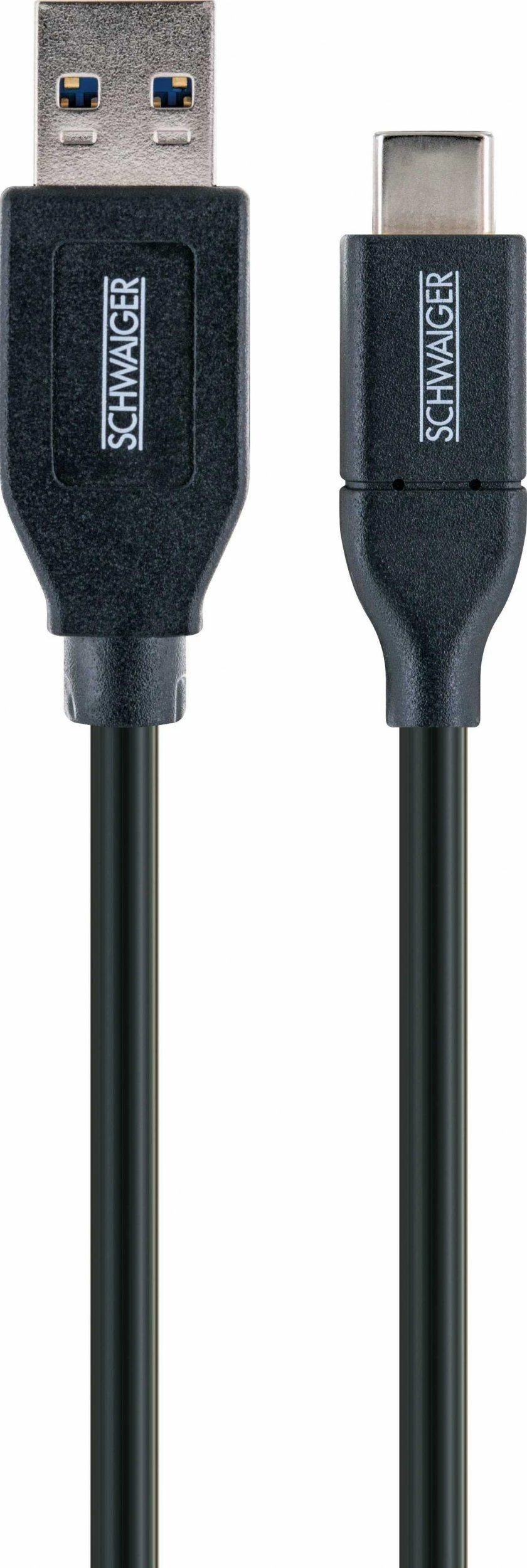 Kabelis USB Schwaiger USB-A - USB-C 0.5 m Juodas (LK050C 533)