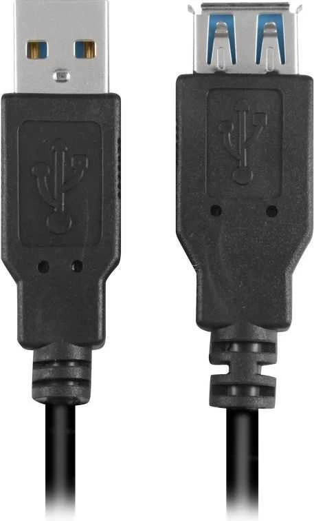 Sharkoon USB 3.2 Gen 1 Verlängerungskabel, USB-A Stecker > USB-A Buchse (juodas, 1 Meter)