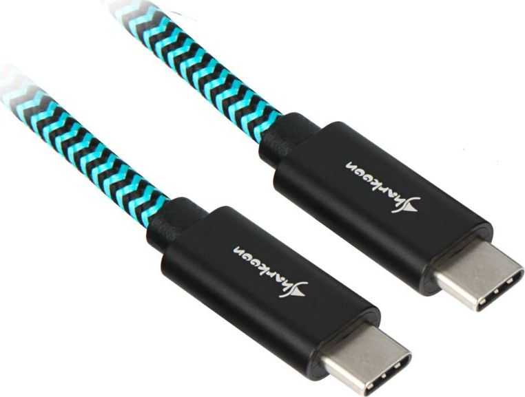 Sharkoon USB-A – USB-C USB laidas 1 m Juoda ir mėlyna (4044951027125)