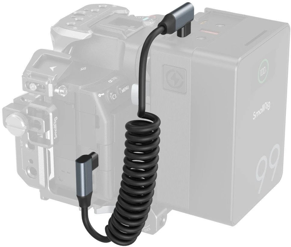 SmallRig 4793 USB-C kampuotas į USB-C kampuotą spiralinis duomenų kabelis
