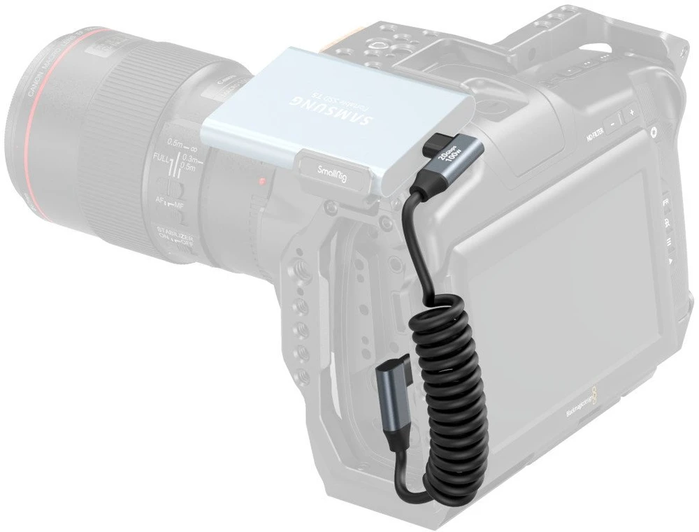 SmallRig 4793 USB-C kampuotas į USB-C kampuotą spiralinis duomenų kabelis