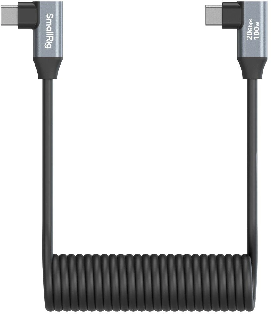 SmallRig 4793 USB-C kampuotas į USB-C kampuotą spiralinis duomenų kabelis