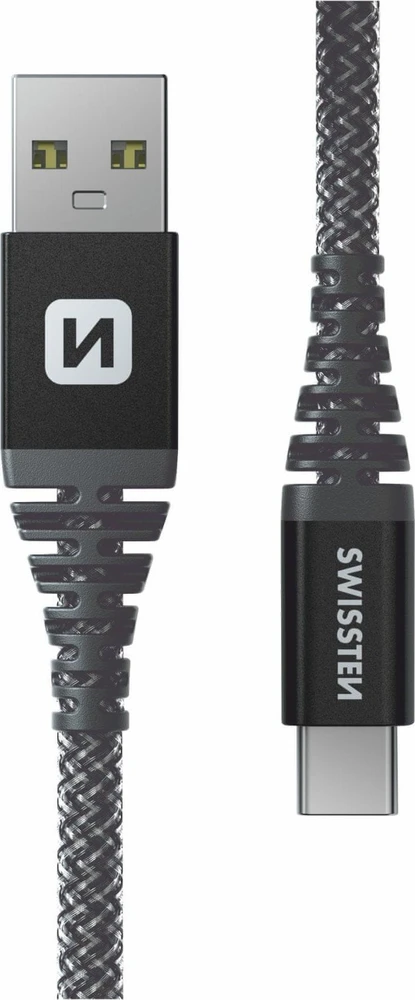 Swissten Kabelis USB Sourcing USB-A - USB-C 1.5 m Pilka (71541010)