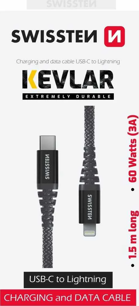 Swissten Kabelis USB Sourcing USB-C - Lightning 1.5 m Juodas (71544010)