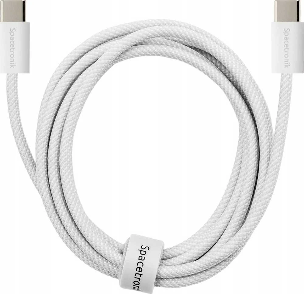 USB-C kabelis PD100/240W Spacetronik 1m baltas