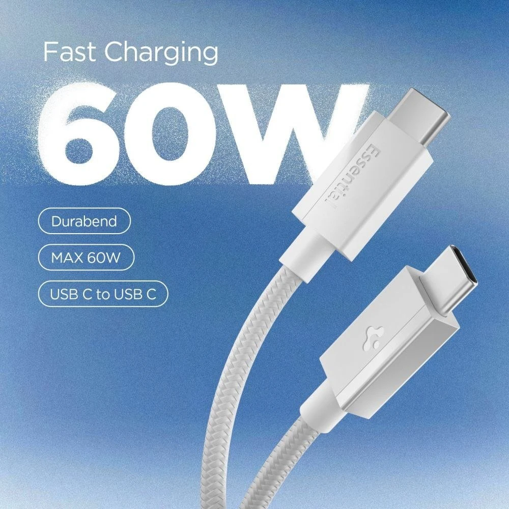 SPIGEN EB6015CC ESSENTIAL TYPE-C LAIDAS 60W 150CM Baltas