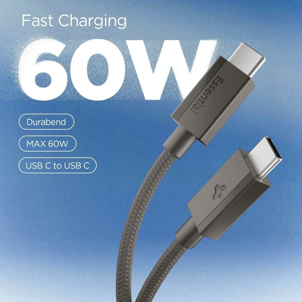 SPIGEN EB6015CC ESSENTIAL TYPE-C KABELIS 60W 150CM GUNMETAL