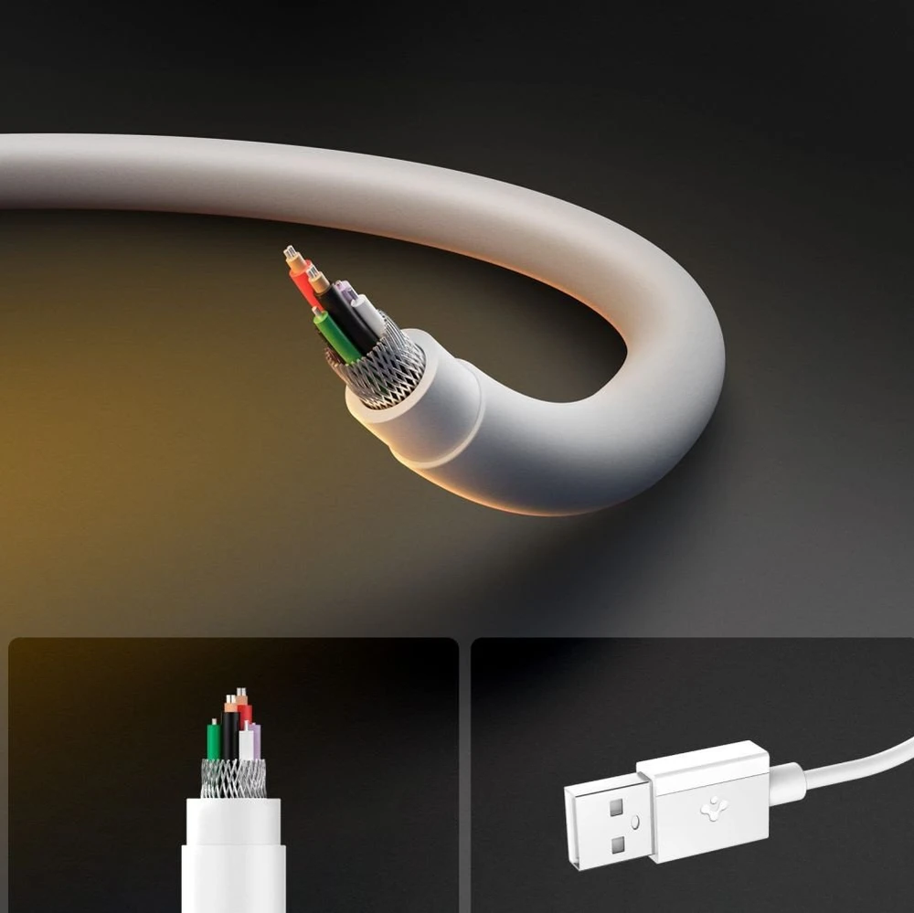 Spigen „Essential“ USB A–USB C 60 W laidas, baltas EB6010AC