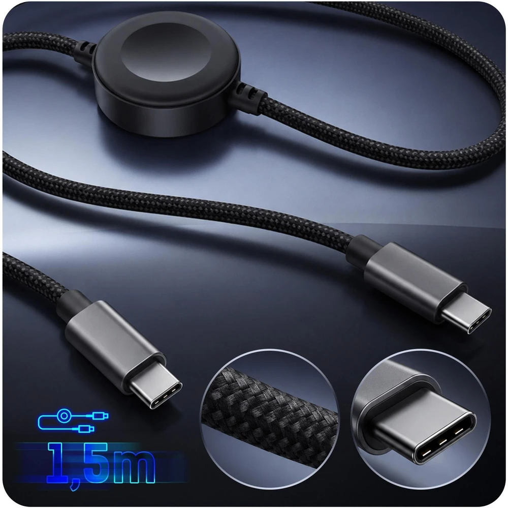 3mk incharge OmniLink 100W PD 1.5m juoda