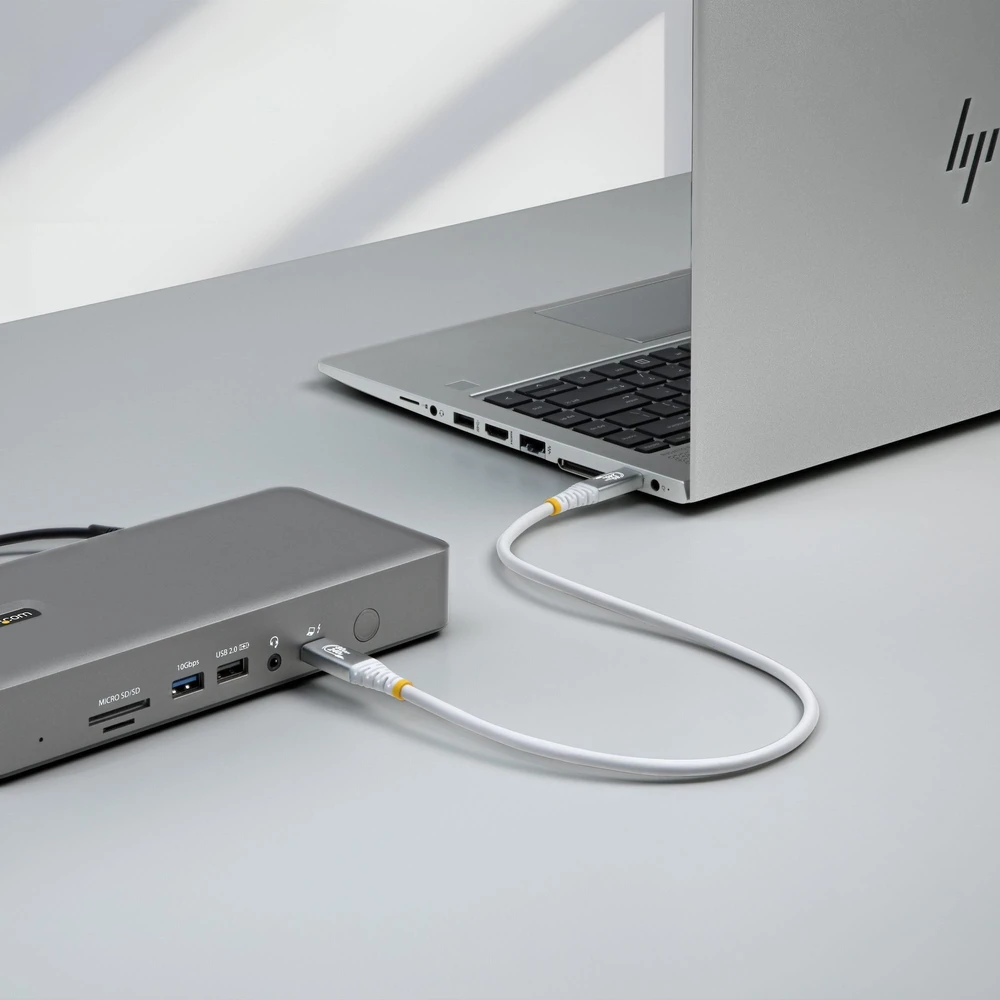 „StarTech.com“ USB kabelis – USB-C (M) į USB-C (M) – USB4 / Thunderbolt / DisplayPort 2.1 – 151,33 cm – 4K120Hz palaikymas, 8K60Hz palaikymas, išplėstinis maitinimo diapazonas (EPR), maitinimo tiekimas 3.1 – baltas