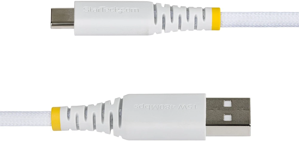 Kabelis USB StarTech USB 2.0 1 m USB A USB C 0,48 Gbit/s 15 W Baltas (USB2AC1MBRWH)