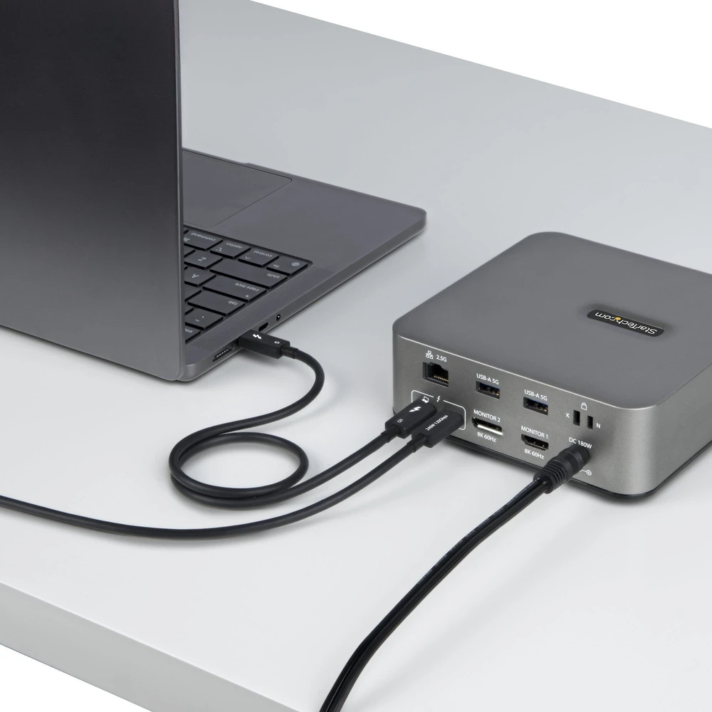Kabelis USB StarTech Thunderbolt - Thunderbolt 0.8 m Juodas (TBLT5MM80CM240W)
