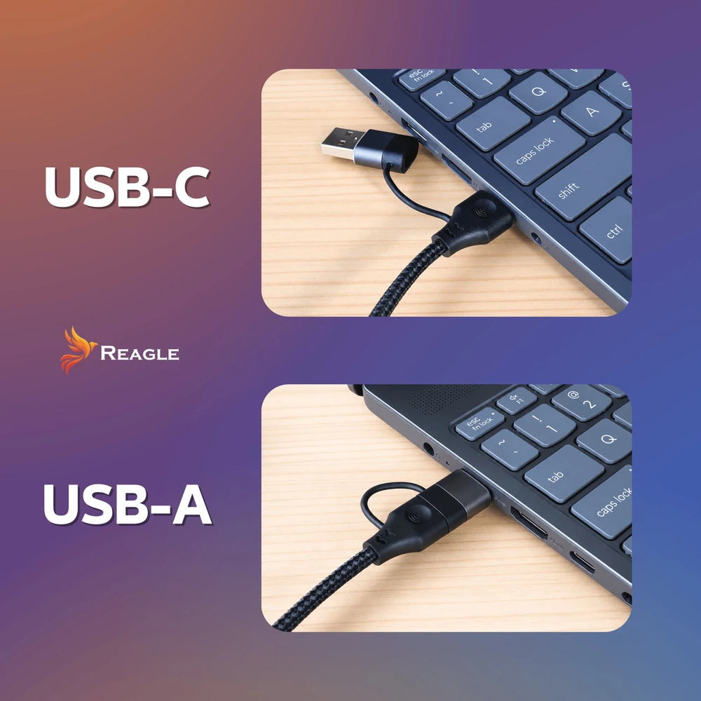 USB laidas StarTech USB-A į MICRO USB-B greitas duomenų perdavimas iš disko 10Gbps 2W1 USB-C 2M REAGLE
