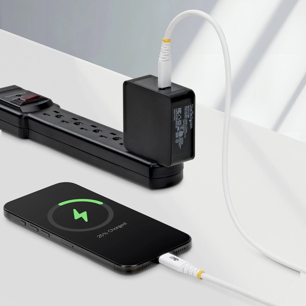 Kabelis USB StarTech - USB-C (M) do USB-C (M) - USB 2.0 - 5 A - 3 m - ultra elastyczny, USB Power Delivery (240W), rozszerzony zakres mocy (EPR), wytrzymały, USB-IF certyfikowany - balta (S2CEPR3MW-USB-CABLE)