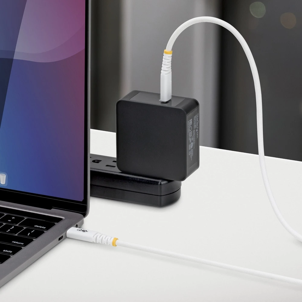 Kabelis USB StarTech - USB-C (M) do USB-C (M) - USB 2.0 - 5 A - 3 m - ultra elastyczny, USB Power Delivery (240W), rozszerzony zakres mocy (EPR), wytrzymały, USB-IF certyfikowany - balta (S2CEPR3MW-USB-CABLE)