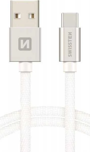 Swissten Textile Universal Quick Charge 3.1 USB-C duomenų ir įkrovimo laidas 2m