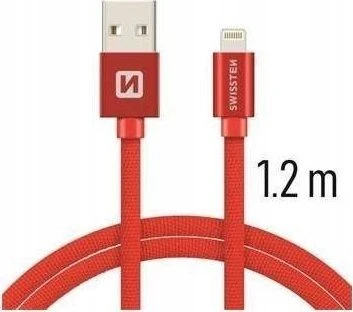 Swissten Textile Fast Charge 3A Lightning Data ir įkrovimo kabelis 1,2m