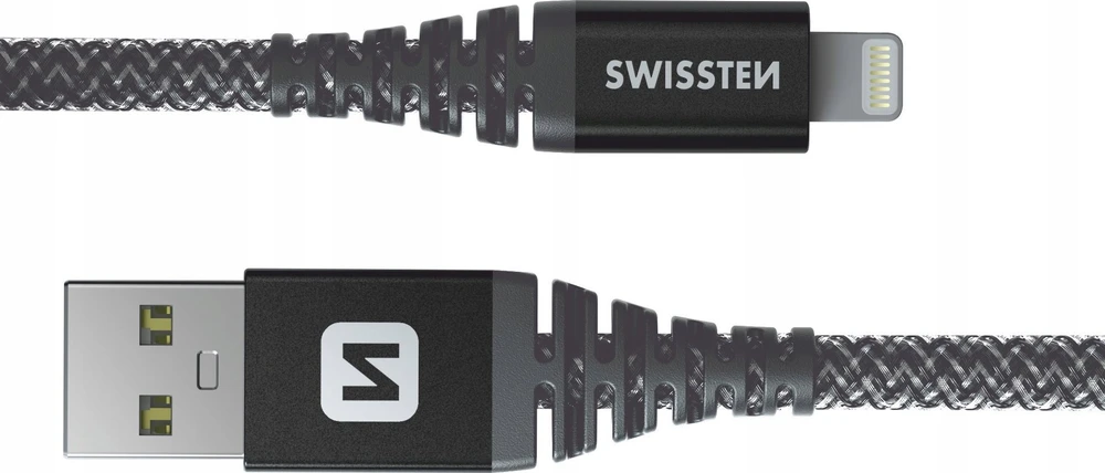 Kabelis USB Swissten USB-A - Lightning 1.5 m Pilka (71543010)