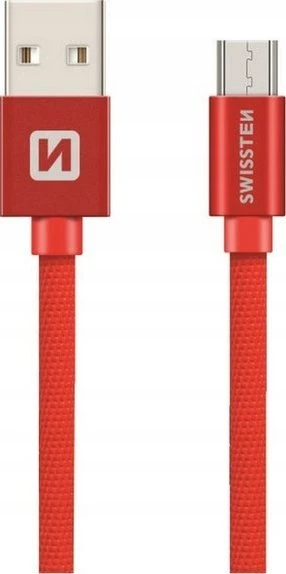 „Swissten Textile“ greito įkrovimo universalus „Micro USB“ duomenų ir įkrovimo laidas, 0,2 m
