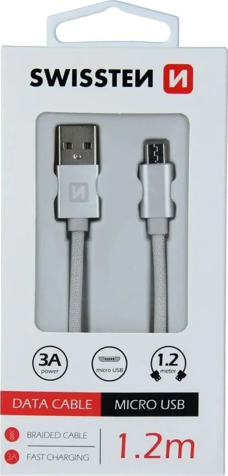 Kabelis USB Swissten USB-A - micro-B 1.2 m Auksinis (71522204)