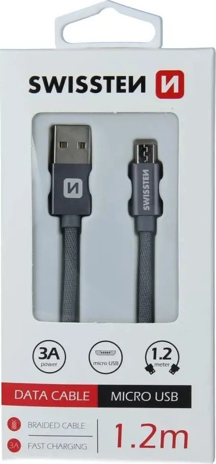 Kabelis USB Swissten USB-A - micro-B 1.2 m Auksinis (71522204)