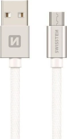 Swissten Textile Universalus Micro USB duomenų ir įkrovimo kabelis 1,2m
