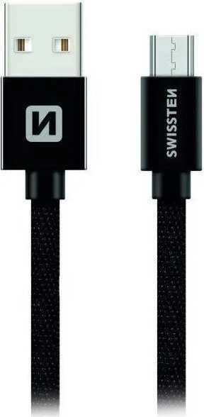 Swissten Textile Quick Charge Universalus Micro USB duomenų ir įkrovimo kabelis 2m