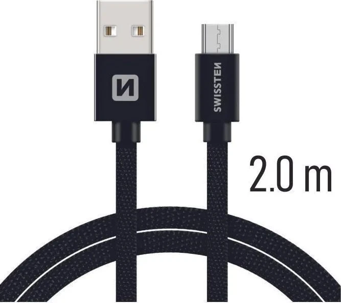 Swissten Textile Quick Charge Universalus Micro USB duomenų ir įkrovimo kabelis 2m