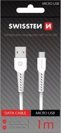 Swissten USB - mikro USB 1.0m balta